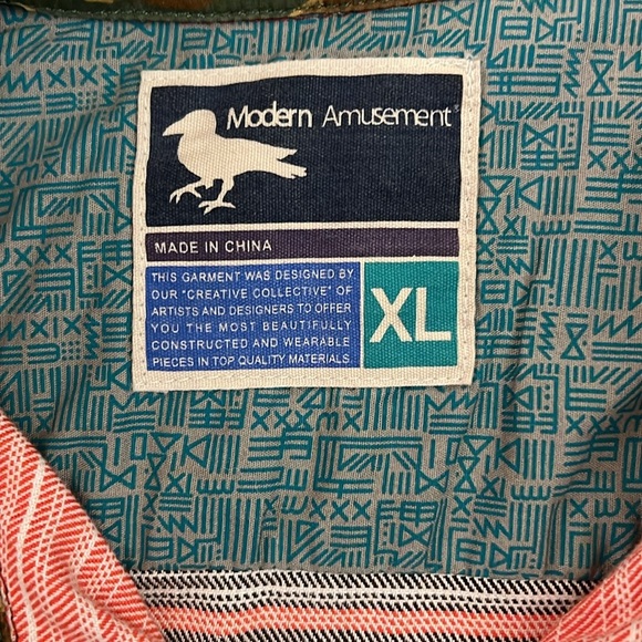 Flannel Stripe Button Up Shirt Long Sleeve Gorpcore Modern Amusement Casual XL - Picture 4 of 11